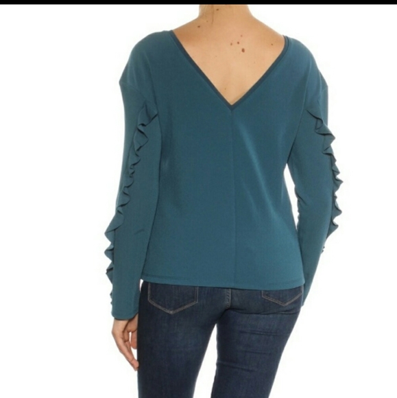 Bar III Ruffled Casual Long Sleeve Top Blouse - Picture 2 of 13